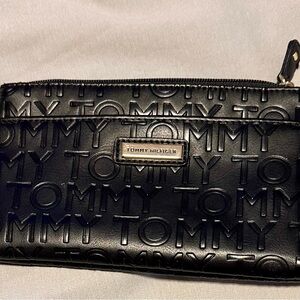 Tommy Hilfiger Embossed Black Wristlet